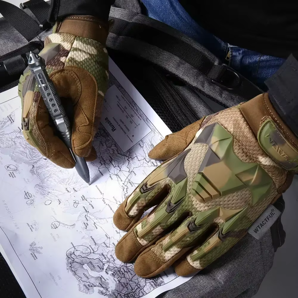 Guantes tácticos camuflaje – senderismo, escalada y combate con dedos completos - imagen 5