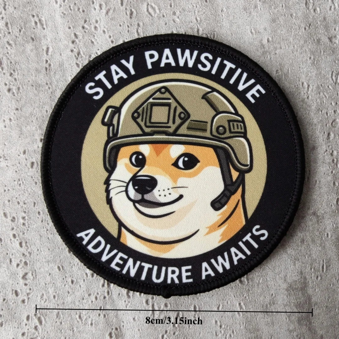 Parche táctico Shiba Inu Stay Pawsitive – Moral militar gancho y bucle para casco - imagen 5