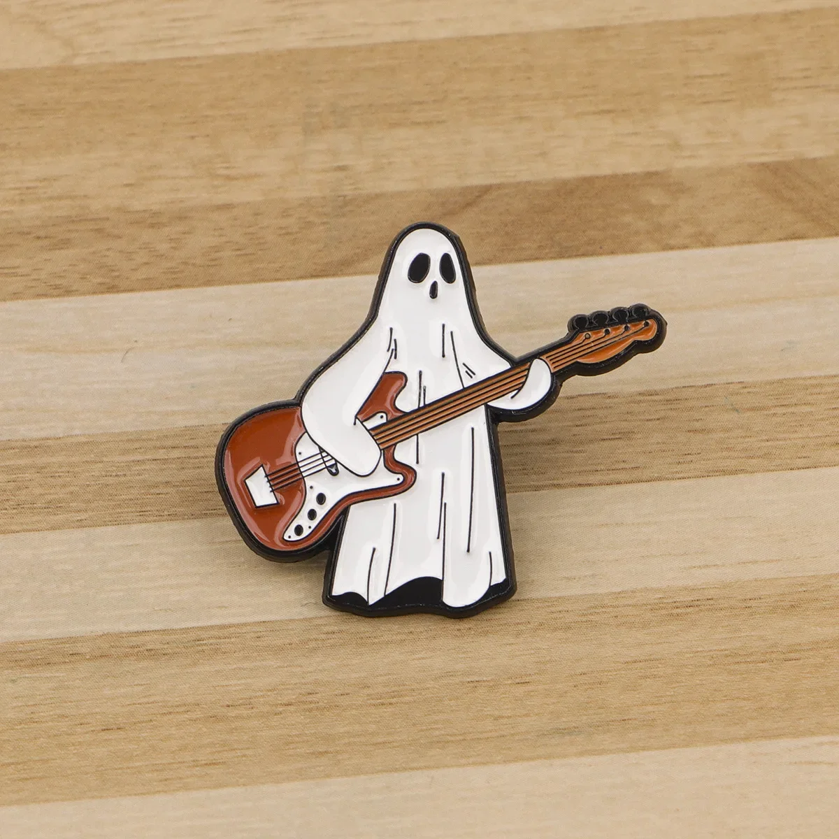 Pin broche fantasma guitarra Halloween, para mochila y disfraz - imagen 4