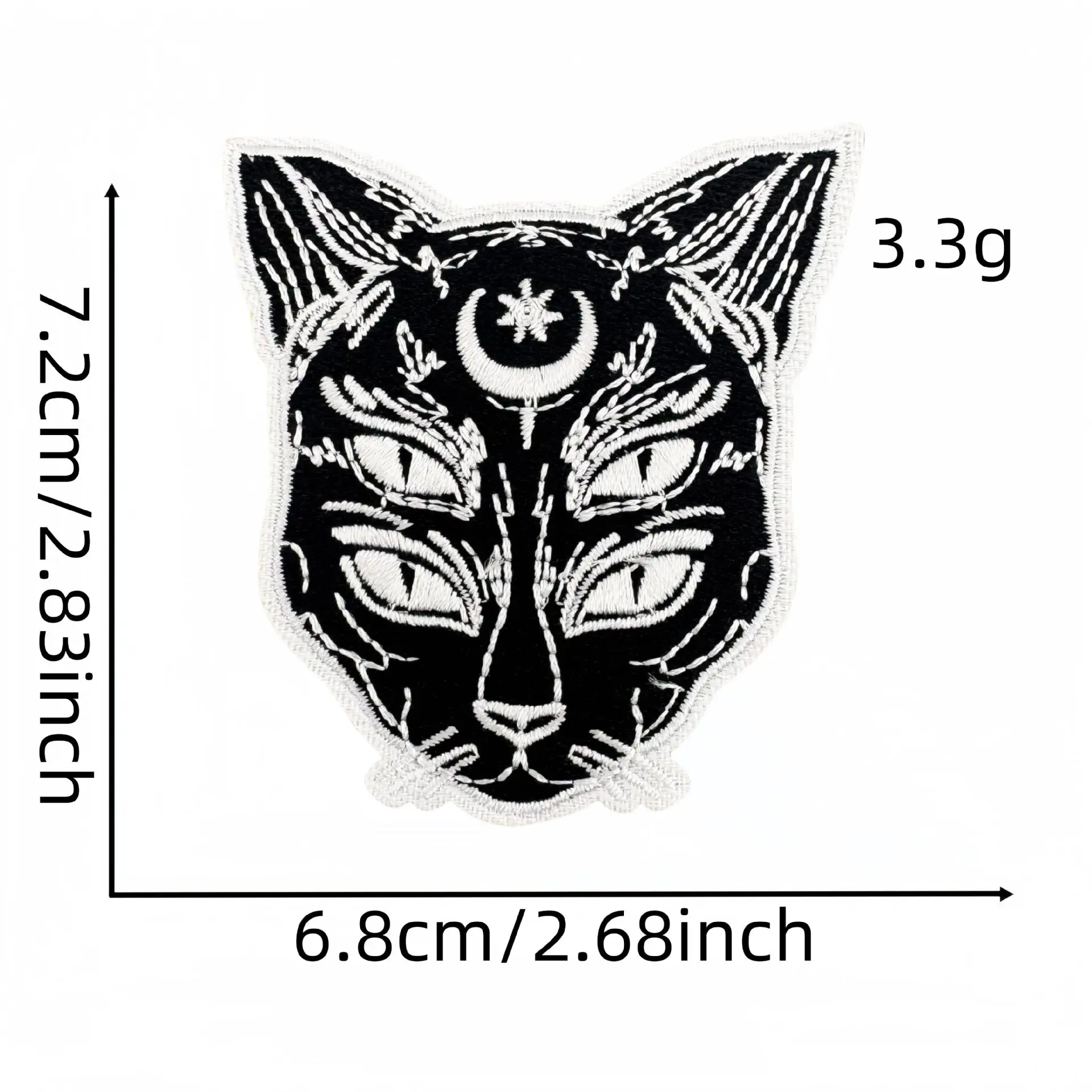 Parche bordado táctico negro calavera punk con ojos malvados - imagen 3