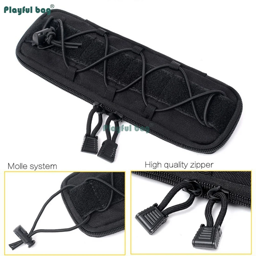 Funda cuchillo MOLLE con cremallera, bolsa táctica para hoja - imagen 5