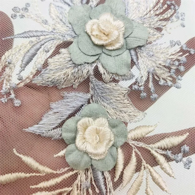 Parche bordado floral 3D – Aplique encaje textil - imagen 5