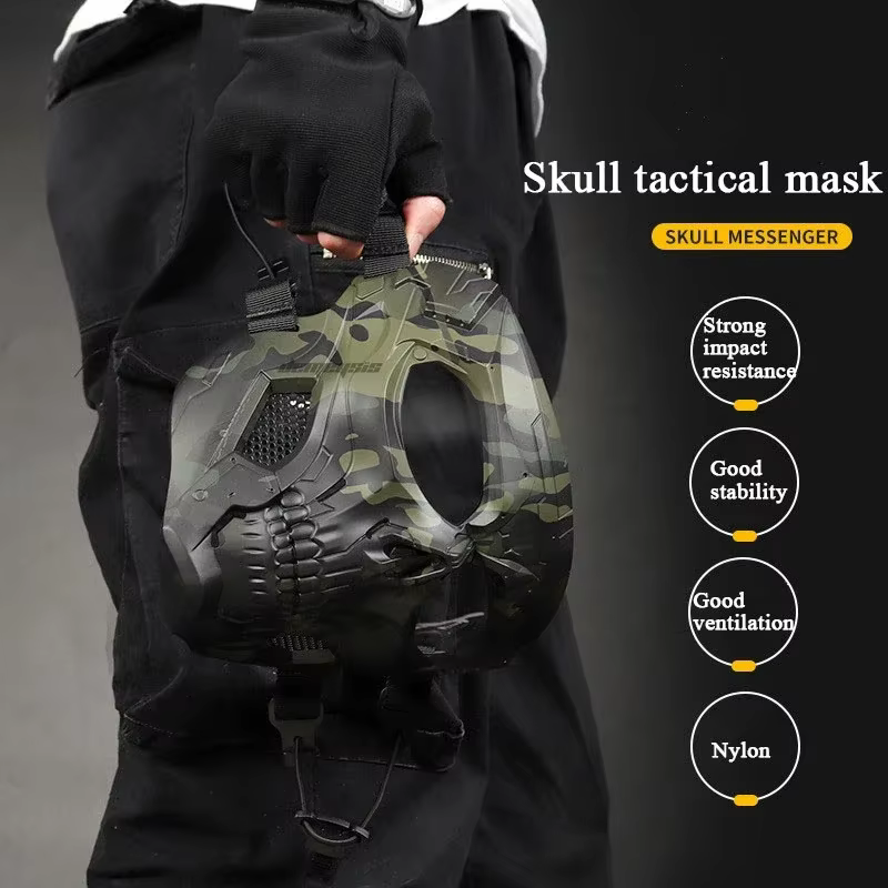 Máscara táctica airsoft calavera esqueleto cara completa con lente - imagen 3