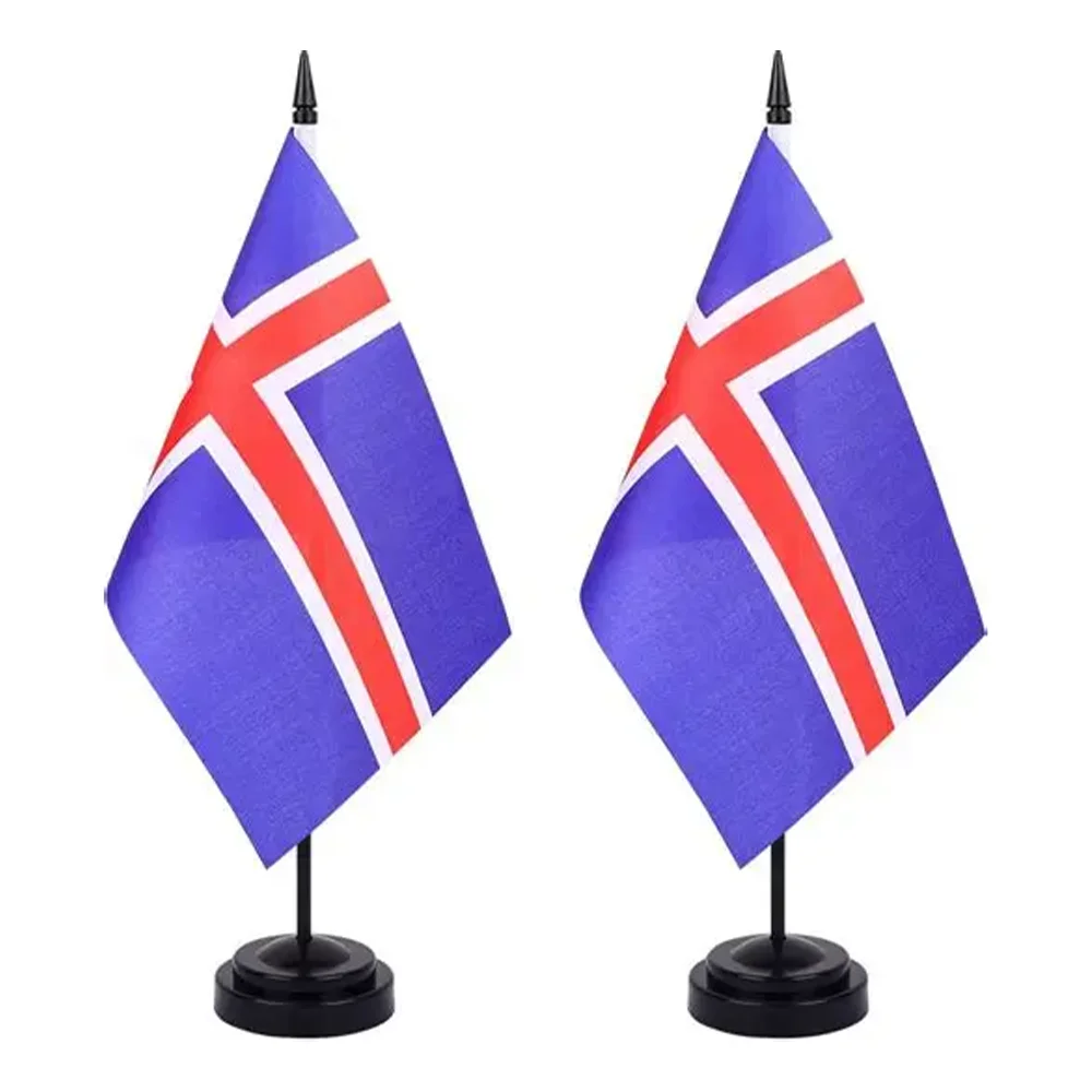 Bandera nacional de Islandia pequeña para escritorio de oficina - imagen 5