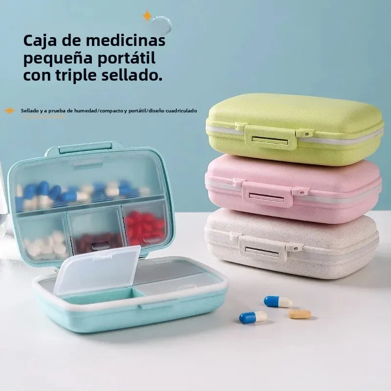 Pastillero compacto estanco a prueba de humedad con compartimentos