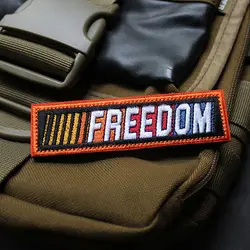 Parche táctico de pecho largo bordado completo Freedom para DIY