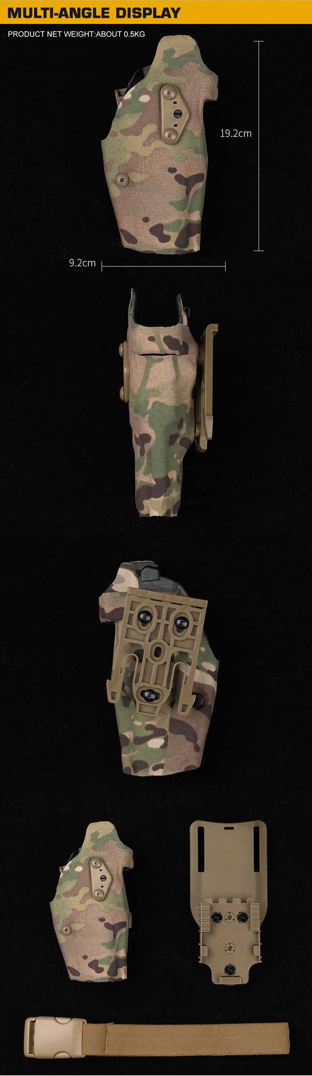 Detalle del material Kydex y ajustes