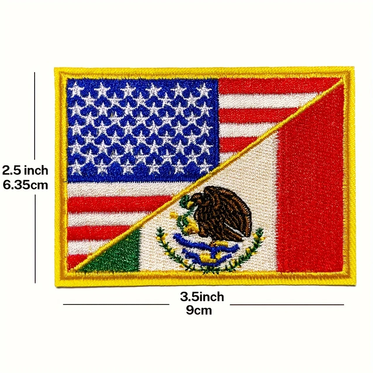 Parche bandera EE. UU.–México bordado para planchar o coser - imagen 4
