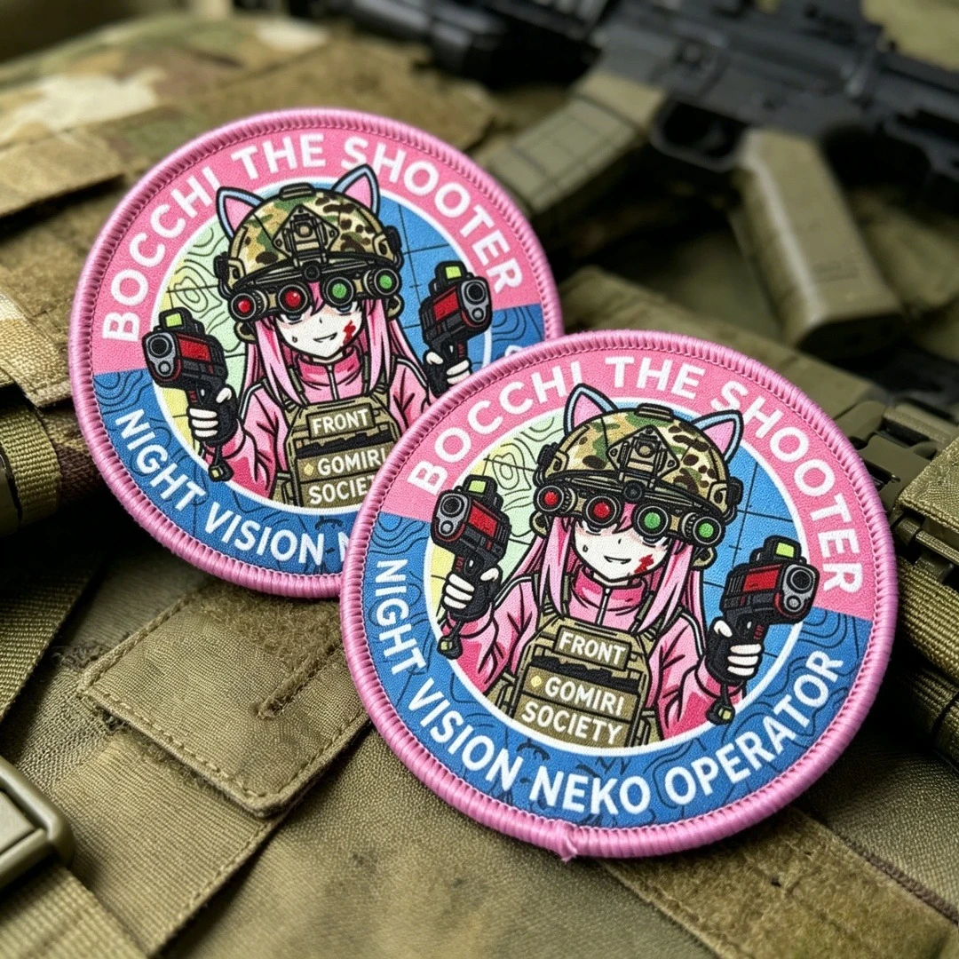 Parche táctico anime Neko Girl gancho y bucle para mochila - imagen 4