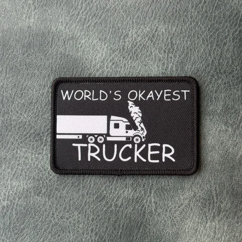 Parche táctico bordado humor mejor camionero del mundo con velcro - imagen 3