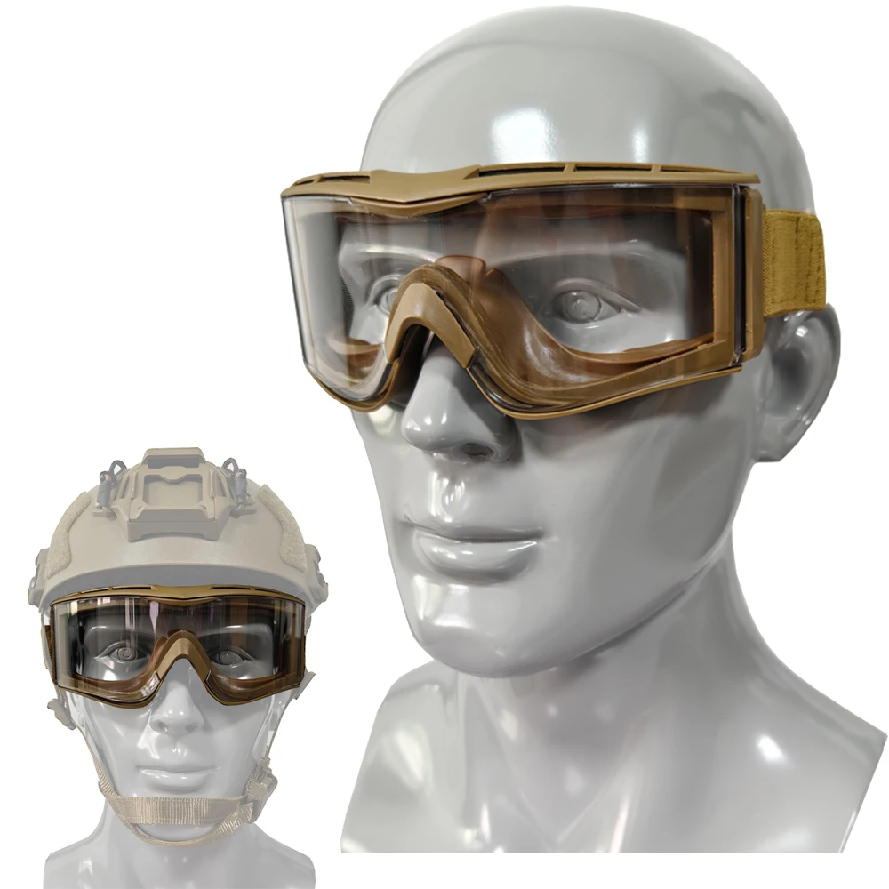 Gafas tácticas Airsoft con protección adaptables al casco y cabeza