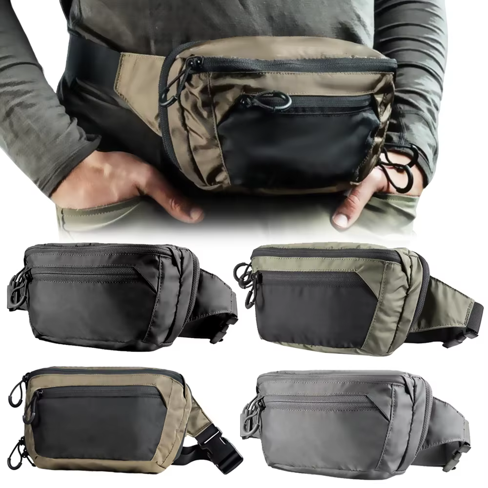 Riñonera táctica CS Force vista frontal con bolsillo principal