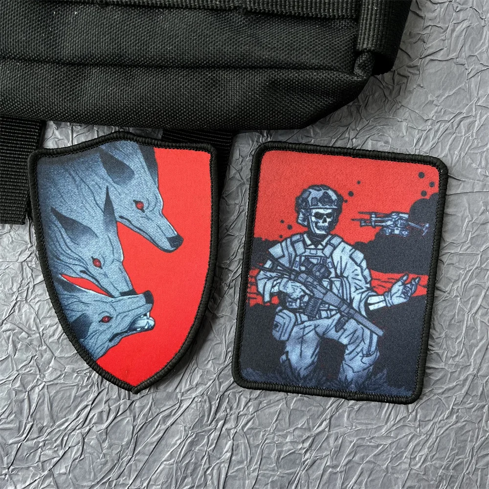 Parche Cerberus lobo tres cabezas diseño táctico