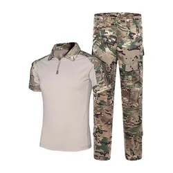 Traje táctico camuflaje manga corta para Airsoft y Paintball
