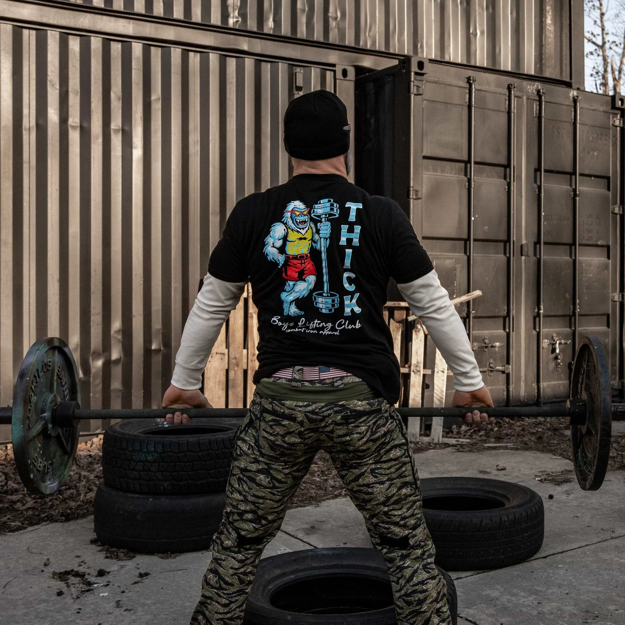 Thick Boys Lifting Club Camiseta táctica de algodón militar - imagen 3