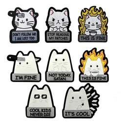 Parche táctico velcro PVC gato anime divertido para uniforme