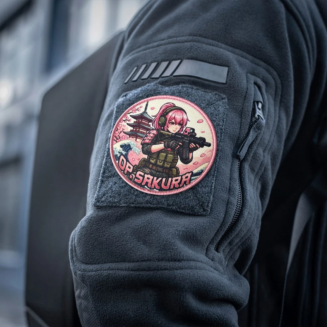Parche táctico anime OP SAKURA con cierre velcro para mochila - imagen 4