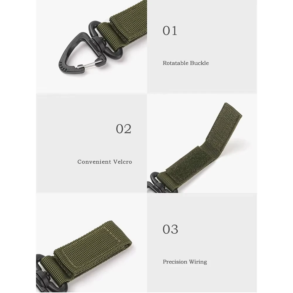 Correa táctica nylon con mosquetón para cinturón y camping - imagen 2