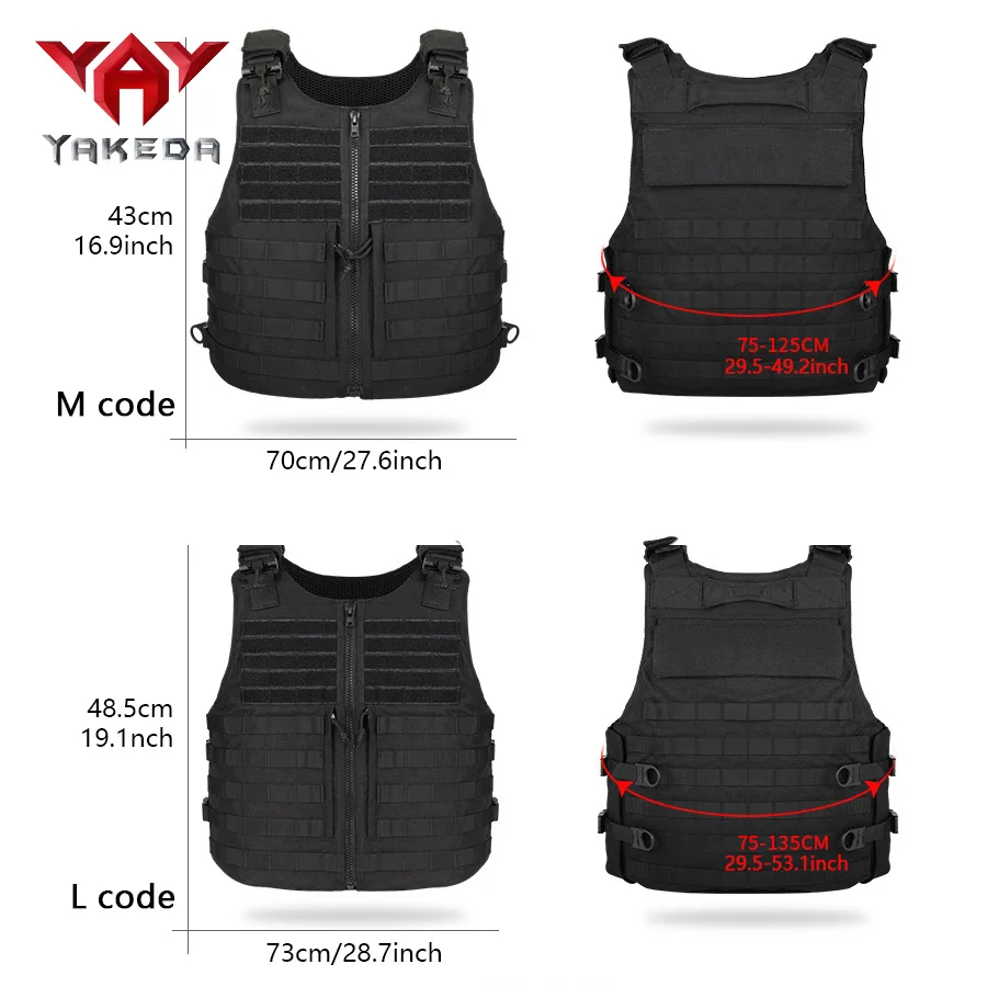 YAKEDA Chaleco táctico MOLLE de liberación rápida para entrenamiento - imagen 5