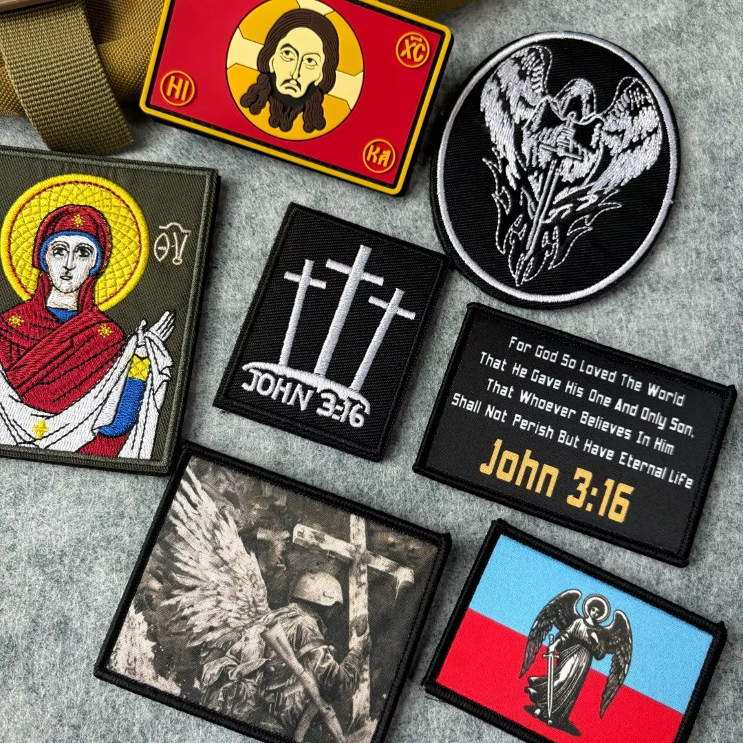 Parche táctico Virgen María John 3:16 – Gancho y bucle