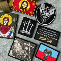 Parche táctico Virgen María John 3:16 – Gancho y bucle