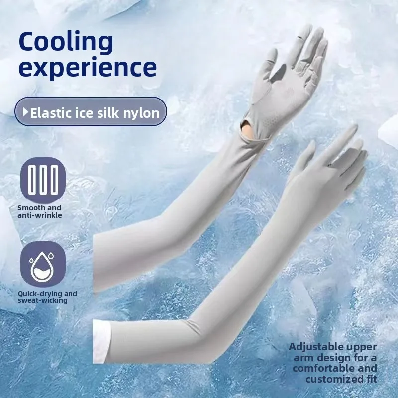 Mangas anti-UV refrescantes nailon seda hielo para outdoor verano