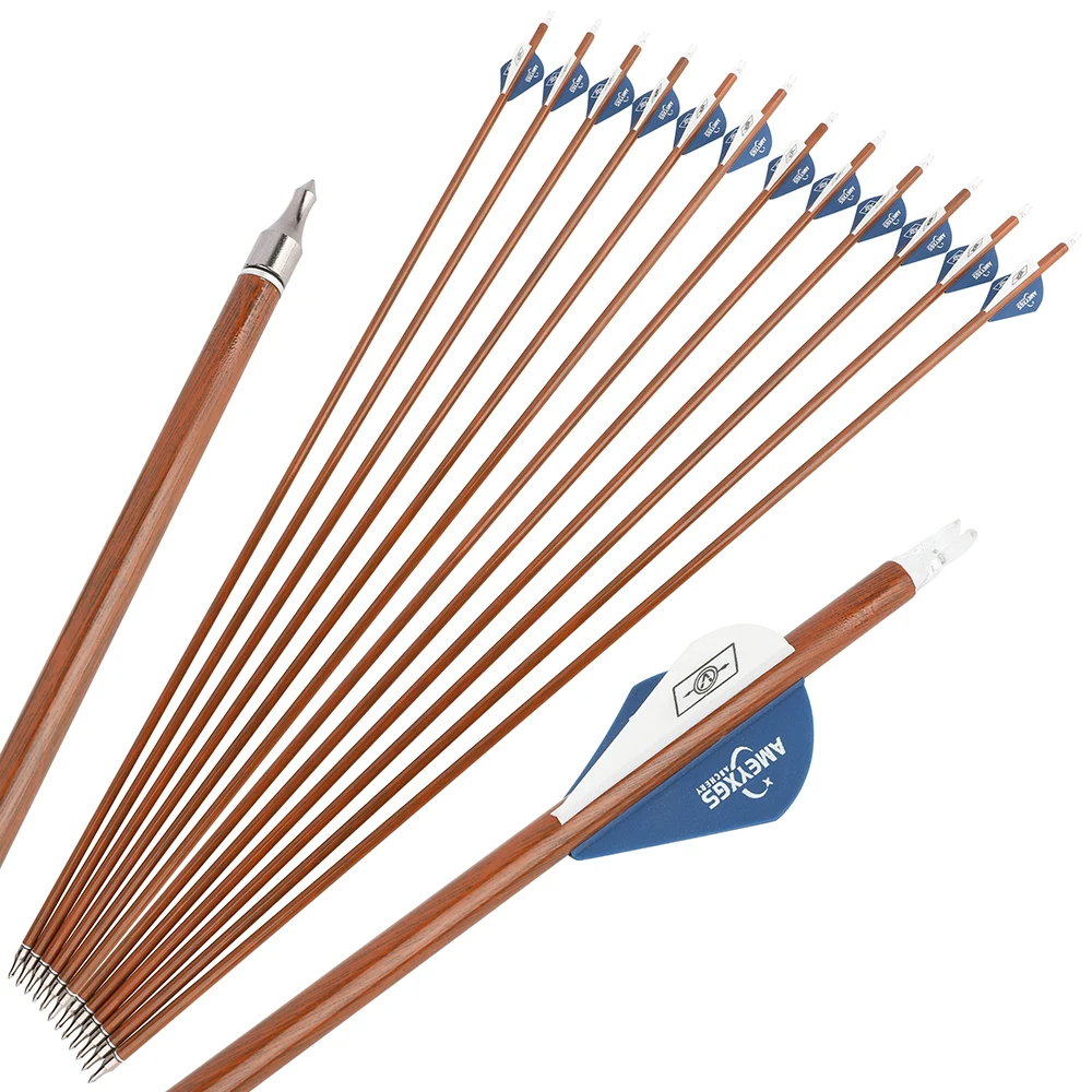 Flechas de carbono Spine 500, eje 6,2 mm, plumas goma para caza
