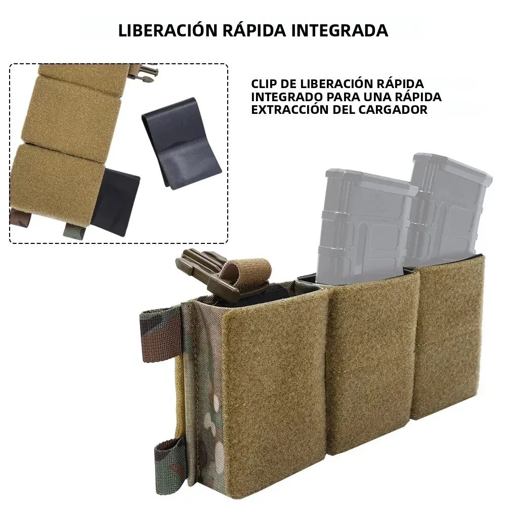 Portacargador triple 5.56/7.62 para chaleco de airsoft - imagen 5