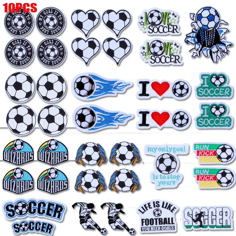Parches bordados fútbol temáticos, termoadhesivos para ropa deportiva - imagen 4