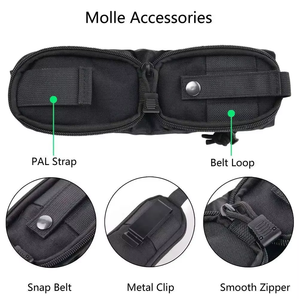 Bolsa táctica plegable MOLLE para caza, acampada y uso en cinturón - imagen 3