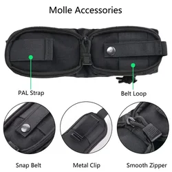 Bolsa táctica plegable MOLLE para caza, acampada y uso en cinturón