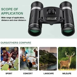 Binoculares portátiles zoom HD visión larga distancia caza y camping