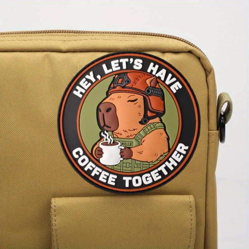 Parche táctico PVC Let's Have Coffee Together con velcro brazalete - imagen 2