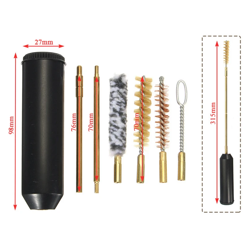 Kit limpieza armas – 6 piezas para pistola 9mm y AR15 M4