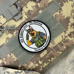 Parche táctico K9 con emblema pastor alemán, velcro