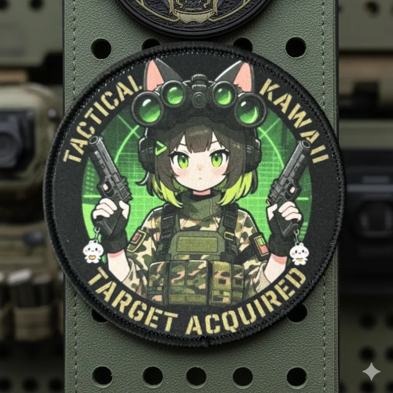 Parche táctico gancho y bucle chica gato anime para brazalete - imagen 5