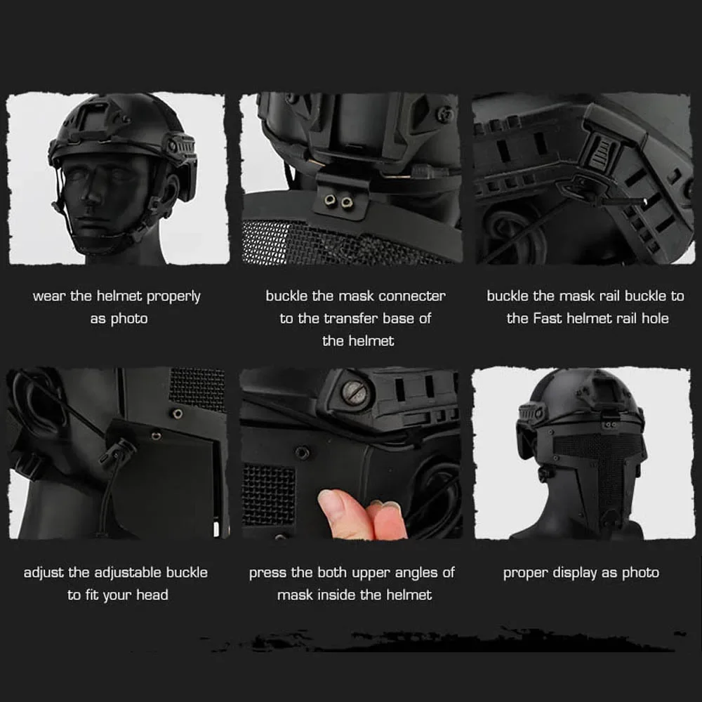 Iron Warrior Máscara táctica de malla de acero facial completa - imagen 5