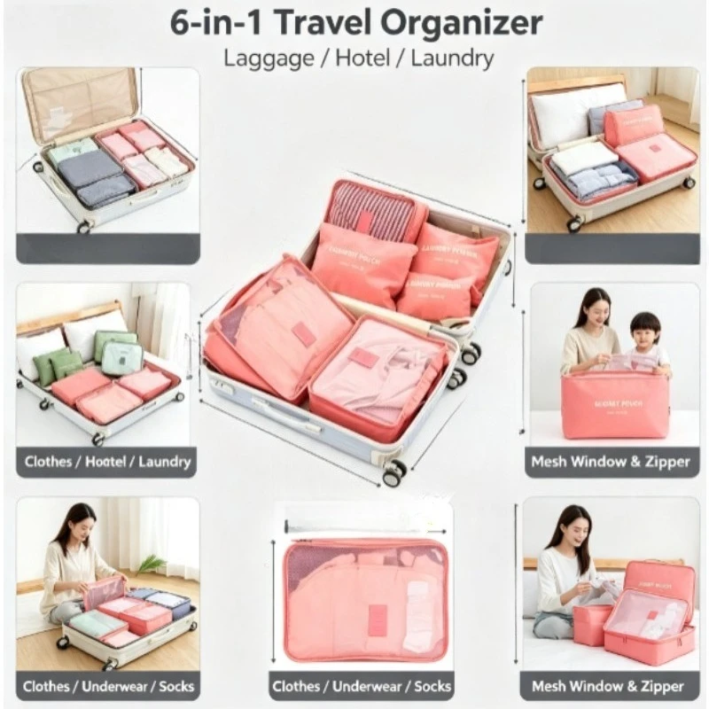 Bolsas organizadoras de viaje plegables para ropa y calzado - imagen 4