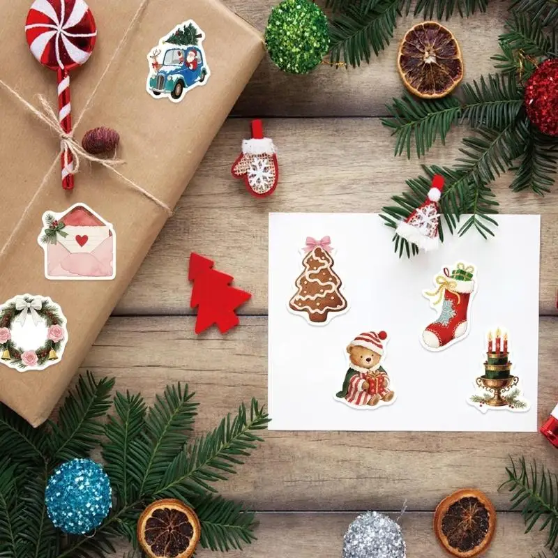 Pegatinas navideñas PVC impermeables extraíbles infantiles
