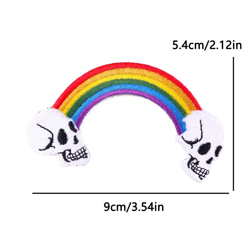 Parche Bordado Calavera Diablo con Llamarada – Motivo Punk para Prendas - imagen 2