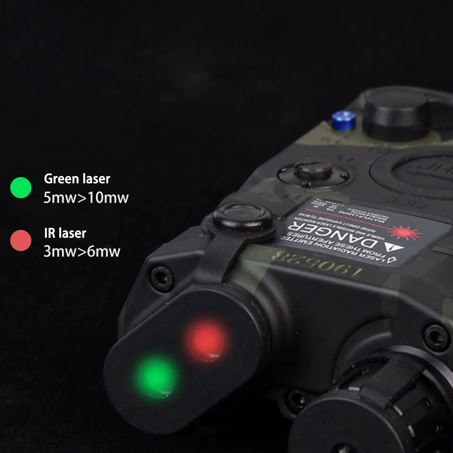 Iluminador IR y luz verde riel Picatinny 20 mm multifunción - imagen 4