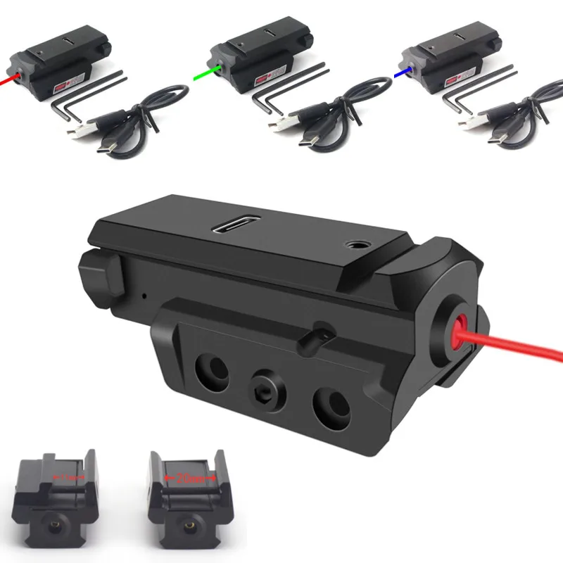 Mira láser táctica rojo y verde recargable por USB para Picatinny - imagen 4