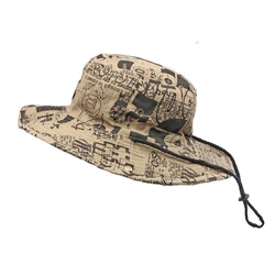 Sombrero de pescador ala ancha algodón lavado con protección solar