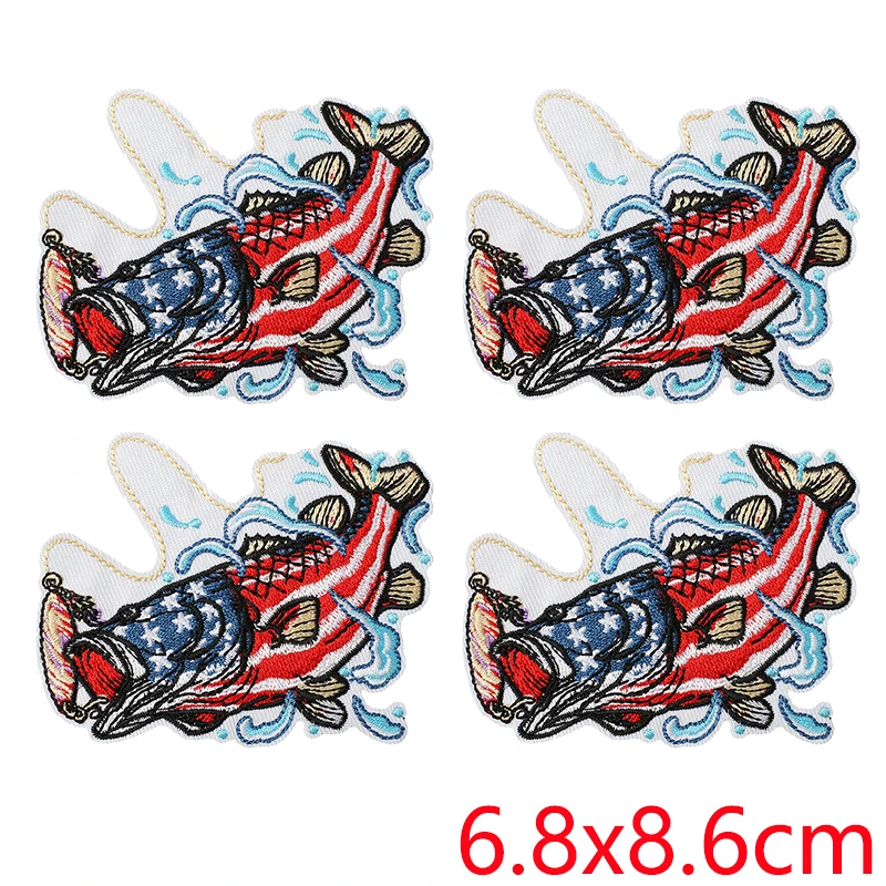 Parche bordado termoadhesivo de pesca para ropa y outdoor - imagen 3