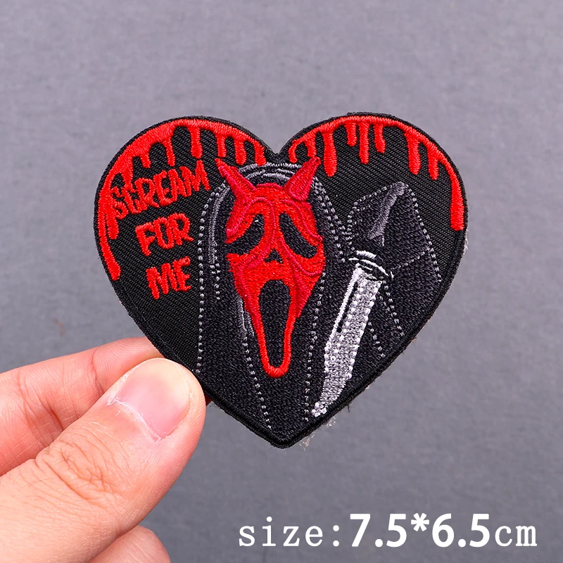 Parche bordado termoadhesivo Grim Reaper estilo Punk para planchar - imagen 3