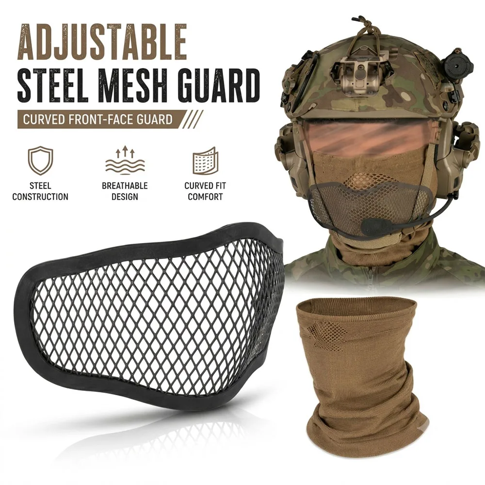 Máscara táctica malla acero transpirable para protección cuello - imagen 5