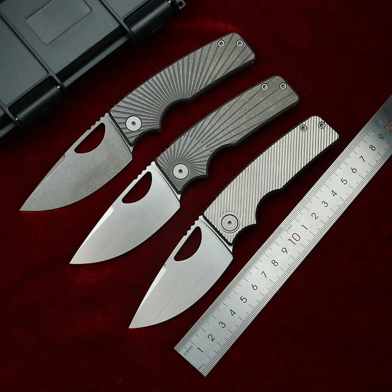 LEMIFSHE Rosie V3 cuchillo plegable EDC M390, titanio - imagen 4