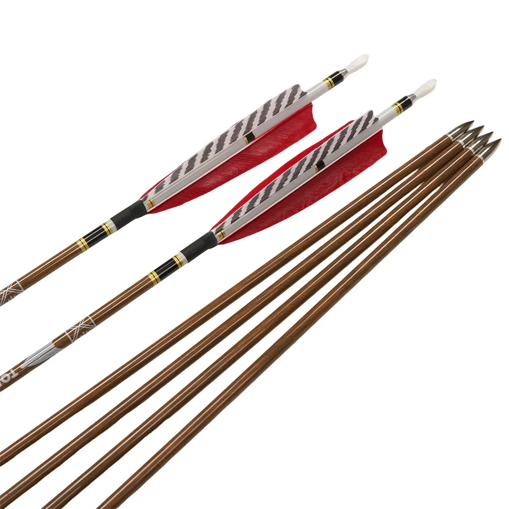 Flechas carbono puro 32» pluma pavo, 100 granos, spine 300-600 para arco - imagen 3