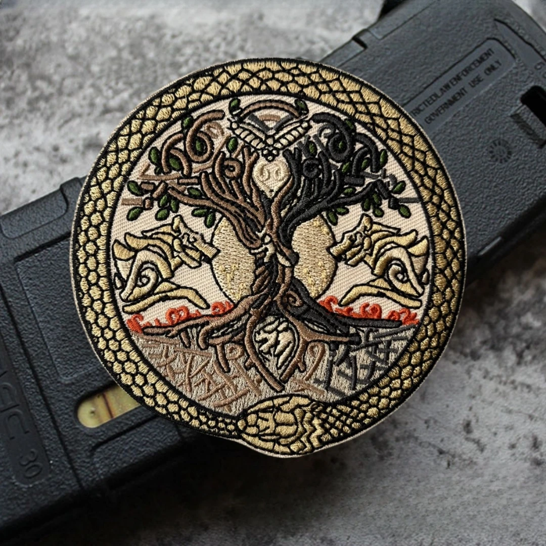 Parche táctico bordado Árbol de la Vida serpiente – Gancho y bucle - imagen 5