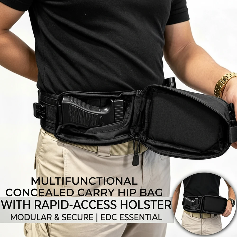 Riñonera táctica oculta para pistola antirrobo EDC